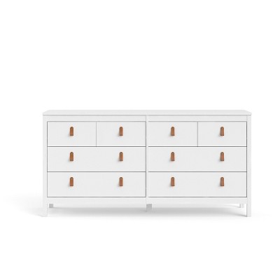 HomeStock Madrid 8 Drawer Double Dresser, White