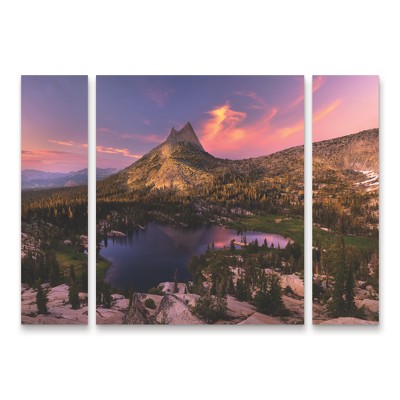 Trademark Fine Art Andy Wu Upper Cathedral Lake Paradise 3 Piece Panel Set Art