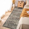 Washable Area Rug Vintage Rug, Soft Non Slip Low Pile Thin Rug, Distressed Floral Retro Oriental Rug, Decorative Printed Rug for Living Room Bedroom - 2 of 4