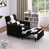 Dsvimoy Accent Chair Convertible Sleeper Chair with Adjustable Pillow for Living Room, Black and White, 46"*26.8"*12.5" - 2 of 4