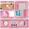 Costway Kid's Pretend Play Kitchen Toddler Kitchen Playset with Blackboard Pink/White/Light Pink/Beige - 4 of 4