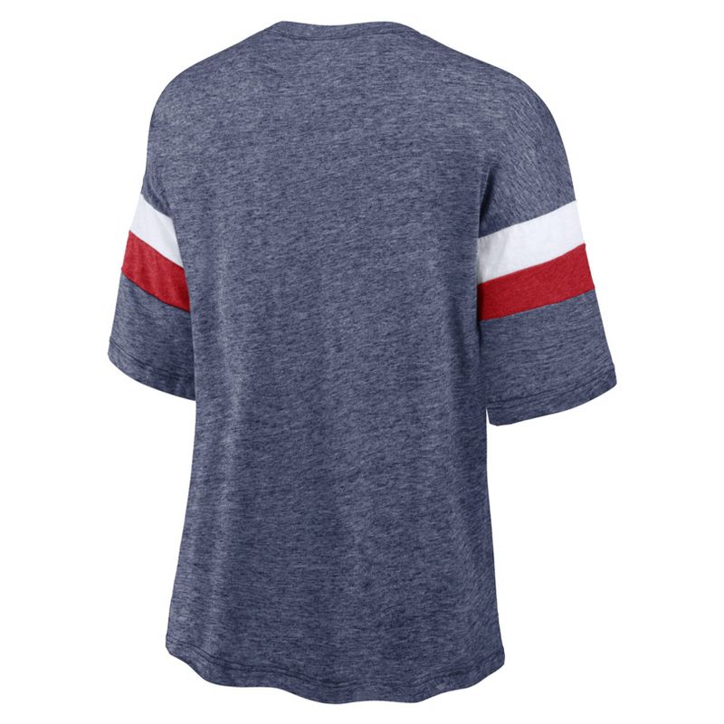NFL New England Patriots Women&#39;s Weak Side Blitz Marled Left Chest Short Sleeve T-Shirt, 3 of 4