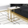 Safdie & Co. 19"L C-Shape Gold Metal Legs Accent Table in White - 2 of 3