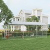 PawHut Dog Kennel, Outdoor Dog Run with Waterproof, UV Resistant Roof for Large-Sized Dogs, Silver - 3 of 4
