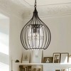 DORESshop 3-Light Black Single Globe Metal Fixture Pendant Light with Crystal Shade - 2 of 4
