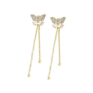 SOHI Women's White Butterfly Drop Earrings - 1 of 3