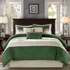 Racxily 7-Piece Faux Suede Comforter Set, Pieced Microsuede with Embroidered Pillows - 3 of 4