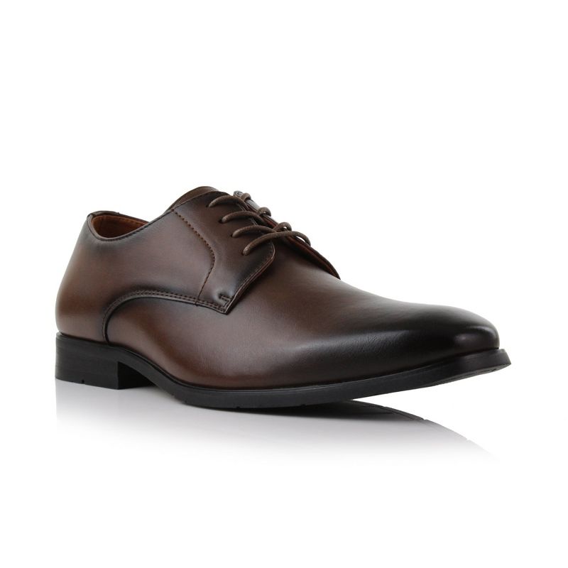 Ferro Aldo Mens Alvin MFA19696 Classic Square-Toe Derby Dress Shoes, in Doppio Brown, Size 6.5