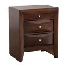 HomeStock Cappuccino Nightstand 28x23x17 Contemporary Bedside Table with Three Drawers, Rich Stylish Finish and Bedroom Storage - 3 of 4