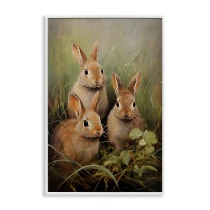 Stupell Industries Baby Bunny Trio Black Framed Giclee Art - 1 of 4