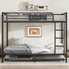 NicBex Full/Full Bunk Bed with Trundle,Metal Bunkbeds with Ladder&Guardrail,Space-Saving Bunk Bed Platform for Teens&Adults,350/500lbs Max,Black - 2 of 4