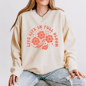 Simply Sage Market Live Life In Full Bloom Lightweight Garment Dyed Sweatshirt - 1 of 4
