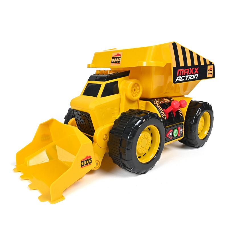 Maxx Action 2-N-1 Dig Rig Dump Truck and Front End Loader Toy Vehicle, 1 of 13