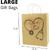 4E's Novelty Nurse Gift Bags (12 Pack) Large 12" Kraft Paper Bag Bulk - For Doctors Healthcare Hospital Worker Party Favors Goody Bag - 4 of 4