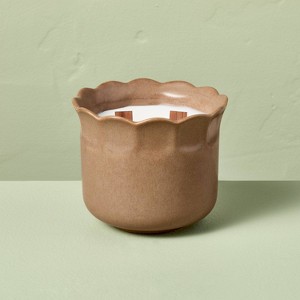 2 Wood Wick Ceramic Scalloped Rim Jar Candle 11oz - Hearth & Hand™ with Magnolia - 1 of 3