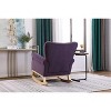CAVINAS Upholstered Rocking Chair with Wood Legs and Curved Back, Foam-Filled Accent Chair for Living Room, Bedroom, Reading Corner - 3 of 4