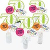 Big Dot of Happiness 70th Birthday - Cheerful Happy Birthday - Colorful Seventieth Birthday Party Centerpiece Sticks - Table Toppers - Set of 15 - image 2 of 4