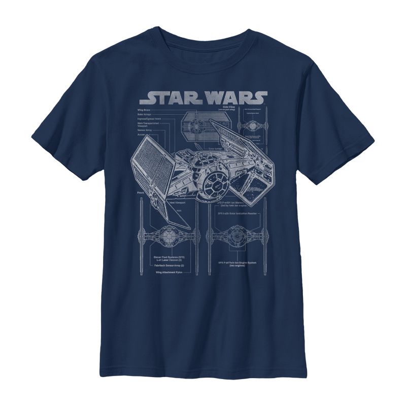 Boy's Star Wars TIE Fighterprint T-Shirt, 1 of 4
