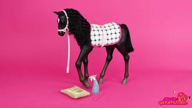 Our Generation Black Velvet Foal Horse Accessory Set for 18&#34; Dolls, 2 of 6, play video