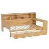 Merax Modern Wooden Daybed with Built-In Storage, Study Desk, and Drawers - 4 of 4