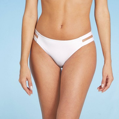 Women's Ribbed Side-Tab Cheeky Bikini Bottom - Shade & Shore™