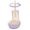 Allegra K Women's Rivet Decor Clear Block Heel Buckle Closure Ankle Strap Sandals - 3 of 4
