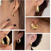 6 Pairs Gold Hoop Earrings Set, 14K Gold Plated Huggie & Chunky Styles. - 3 of 4