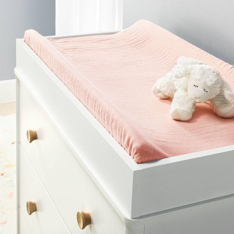 Muslin Changing Pad Cover - Pink - Cloud Island&#8482;, 3 of 7