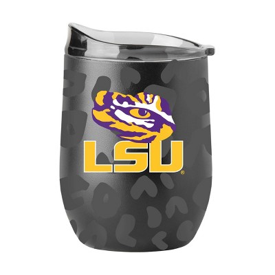 NCAA LSU Tigers 16oz Black Leopard Stainless Steel Wine Tumbler