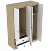 Whisen Elegant Design 4-Doors Wardrobe Storage with Hanging Rods,Shelf and 2 Drawers - 4 of 4