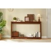 LIVAREEmlen 70.1"Corrugated Texture Storage Table for Entranceways,Narrow Wooden Console Sofa Table,Can Be Placed Behind The Sofa,Walnut - 4 of 4