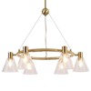 LNC Amaduz 6-Light 27" Modern Wagon Wheel Cone Large Chandelier, Gold with Seeded Cone Glass - 4 of 4