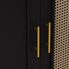 VYNXARIA 59.84" Vintage Four-Door Cabinet with Plastic Rattan - Stylish Storage for Any Room - 4 of 4