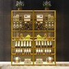 Wine Bottle Holder With Light Strips, Modern Freestanding 6 Tier Farmhouse Floor Liquor Stand With Glass Holder - 3 of 4