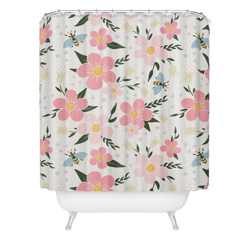 Deny Designs Avenie Cherry Blossom Spring Garden Shower Curtain, 1 of 4
