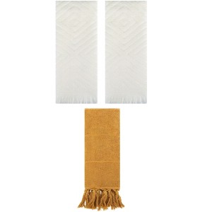 REGALWOVEN 3 Packs Cotton Soft and Absorbent Bathroom Turkish Hand Towels with tassel - 1 of 4