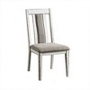 Royal Hampton 24 Inch Dining Side Chair Set of 2, Rustic White Wood, Gray Fabric Seat - 2 of 4