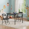 Boys and Girls Folding Table and Chairs Set of 3, Portable Table and Chair with Pu Soft Cushion, Suitable for Eating, Reading and Playing - 2 of 4