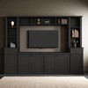 Minimalist Entertainment Wall Unit Set with Bridge for TVs Up to 75'', Large TV Stand with Cabinets, Drawers & Adjustable Shelves for Living Room - 2 of 4