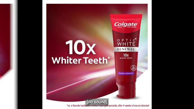 Colgate Optic White Renewal Teeth Whitening Toothpaste - Enamel Strength - 3oz, 2 of 11, play video