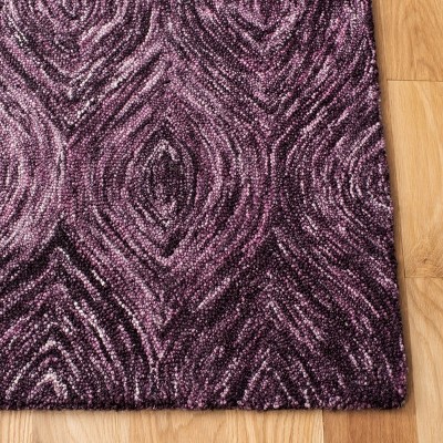 Hand-Tufted Purple Wool Square Area Rug, 6' x 6'