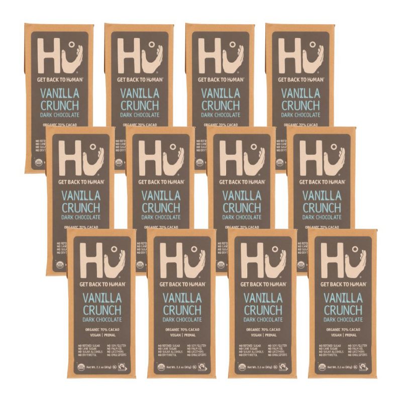 Hu Vanilla Crunch Dark Chocolate 70% Cacao Bar - Case of 12/2.1 oz, 1 of 8
