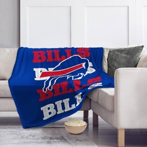 NFL Buffalo Bills Repeat Refresh Wordmark Flannel Fleece Throw Blanket - 1 of 3