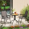 Tangkula 3 PCS Outdoor Bistro Dining Furniture Set w/1.57" Umbrella Hole Rippled - 3 of 4