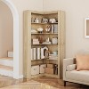 71.8" Black Corner Bookcase, Farmhouse L-Shaped 5-Tier Bookshelf with Storage - 4 of 4