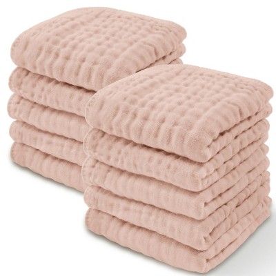 Baby Washcloths Muslin Cotton, Large 10”x10” by Comfy Cubs