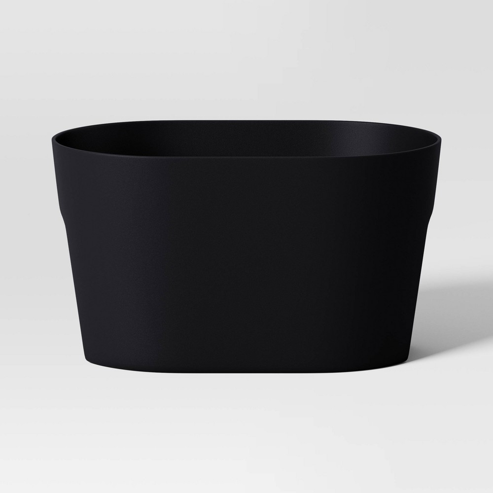 Recycled Resin Railing Indoor Outdoor Planter Pot Black 17\"x11\"x8.5\" - Room Essentials™ ( Total pack of 2)