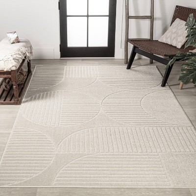 JONATHAN Y Nordby High-Low Geometric Arch Scandi Striped Indoor/Outdoor Area Rug