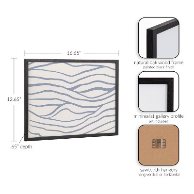 16" x 12" Black Framed Abstract Coastal Waves Print