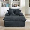 Pexfix 55 In. W Modern Cushioned Corduroy Single Seat Sofa With Pillows and Footrest Lounge Chair for Living Room Bedroom Apartment Office Dark Gray - 4 of 4